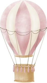 2er Set Heißluftballons Wandtattoo Wandsticker Aufkleber für Kinderzimmer Babyzimmer Aquarell Ballon Y032 (Altrosa)