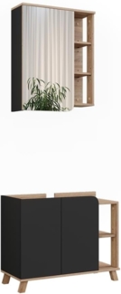 Badmöbel-Set Karen Sonoma/Anthrazit 2 Teile Vicco