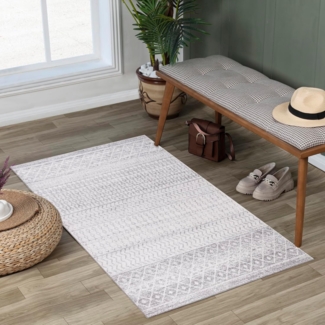 Livabliss Teppich NICE, rechteckig, Höhe: 8 mm, Skandi Design, Boho Kurzflor Wohnzimmerteppich, Schlafzimmer, Grau