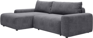 Vente-unique - Ecksofa mit Schlaffunktion - Ecke links - Strukturstoff - Grau - DAVISO