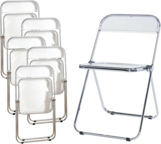 Klappstuhl Pornainen 6er Set Transparent [en. casa]