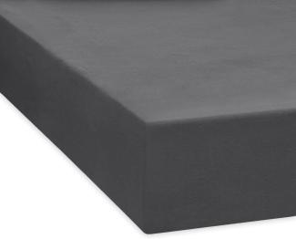 Traumschlaf Feinbiber Boxspring Spannbetttuch|160x200 cm| anthrazit