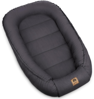 PIMKO Babynest Babynestchen für Baby Kuschelnest 2-seitig Babykokon für Säuglinge und Neugeborene Babynestchen 100% Baumwolle Nestchen geeignet für Zuhause 55x90 cm (Vulcano mit klappe)