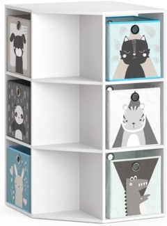 Kinderregal Luigi Weiß 64 x 107.8 cm mit 6 Faltboxen opt. 2 Vicco