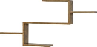 Schweberegal Flekkefjord 104 x 14,5 x 49,5 cm mit 5 Ablageflächen Dunkler Holzton en. casa