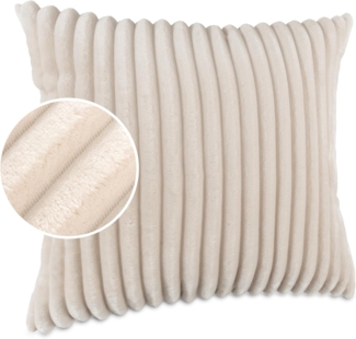 Kisska Dekokissen Kissenhülle LILLI BIG CORD Velour Zierkissen Ambiente Dekorieren, Kissenüberzug ohne Füllung BIG-Cord UNI 40x40 cm Einfarbig Elfenbein