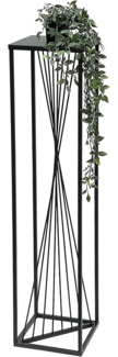 DanDiBo Blumenhocker Metall Schwarz Eckig 100 cm Blumenständer Beistelltisch 96458 Blumensäule Design Modern Pflanzenständer Pflanzenhocker