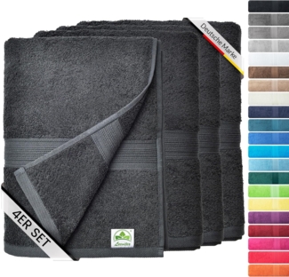 leevitex® Handtuch Frottee 4er Set, 50 x 100 cm, hochwertig verarbeitet & fusselfrei