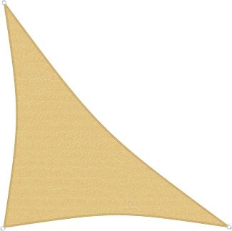 sunprotect 12000 Professional Sonnensegel, 6,5 x 6,5 x 9,2 m, 90° Grad Dreieck, wind- & wasserdurchlässig, beige