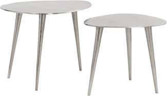 riess-ambiente Couchtisch ELEMENTS 50cm silber (Set, 2-St), Wohnzimmer · Metall · Handarbeit · Retro