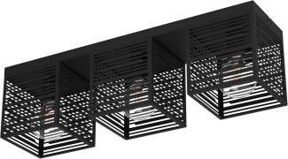 Eglo 900357 Deckenleuchte PIEDRITAS E27 3X40W schwarz L:73cm B:18cm H:20. 5cm dimmbar