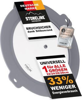 STONELINE Universal Glasdeckel, mit Silikonrand, für 22242628 cm