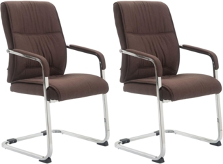 CLP 2er Set Freischwinger XL Anubis mit Armlehne,braun