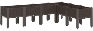 vidaXL Pflanzkasten mit Beinen Braun 160x120x42 cm PP 367910