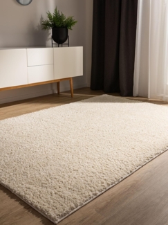 benuta Hochflor-Teppich Soho, rechteckig, Höhe: 31 mm, Kunstfaser, Uni, Minimalistisch, Wohnzimmer