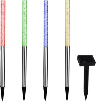 monzana LED Solarleuchte, Solarlampe, Set Solarlampen für Außen Wetterfest mit Erdspieß Bunt Balkon Garten