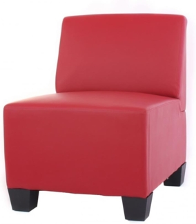 Modular Sessel ohne Armlehnen, Mittelteil Lyon, Kunstleder ~ rot