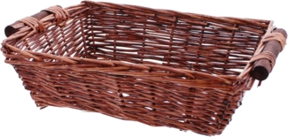 Schale mit Holzgriffen Deko Aufbewahrung Obstschale Tisch Korb 40cm