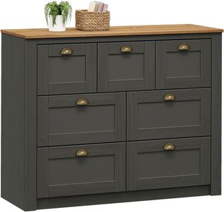 IDIMEX Sideboard BOLTON, Sideboard aus Kiefer mit 7 Schubladen und Muschelgriffen im Landhausst