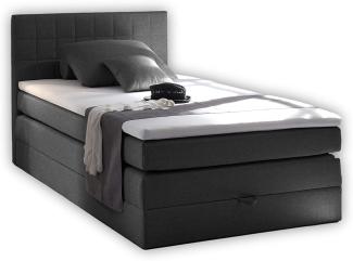 Boxspringbett mit Bettkasten HAWAI 1 140 dunkelgrau Webstoff