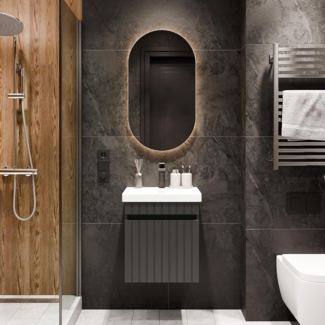 Planetmöbel Badmöbel-Set Cosmia, (Waschbecken mit Unterschrank, 1-St, Waschtisch mit Schublade), Bad Möbel für Gäste WC & Bad