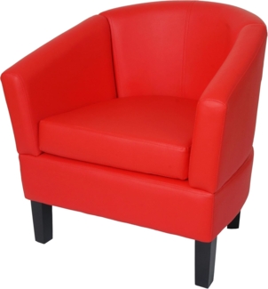 Lounge-Sessel HWC-O17, Sessel Clubsessel Cocktailsessel, FSC®-zertifiziert Kunstleder ~ rot