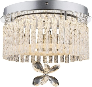 LED Deckenleuchte, Kristalle klar, Glasbehang D 28cm