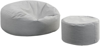 HOME DELUXE XXL Outdoor Sitzsack CLOUD mit Hocker - Hellgrau