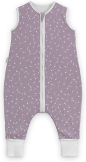 Ehrenkind® Babyschlafsack | Schlafsack mit Füßen 2.5 TOG | Bio-Baumwolle | Ganzjahres Schlafsack Baby Gr. 80 Farbe Flieder Pusteblume | Oeko-Tex | Schlafsack winter und Sommer Schlafsack Kinder