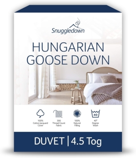 Snuggledown Bettdecke ungarische Gänsedaunen, 4.5 Tog Summer Cool, Single