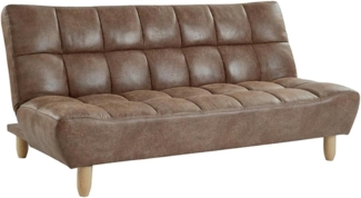 Vente-unique - Schlafsofa Klappsofa 3-Sitzer - Microfaser-Vintage - Braun - ESTEBAN