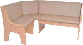 Eckbank mit Truhenfunktion "Köln" buche/cappuccino