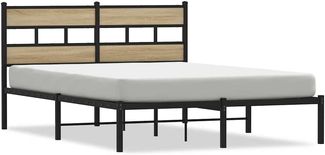 vidaXL Metallbett ohne Matratze Sonoma-Eiche 135x190 cm 4017101