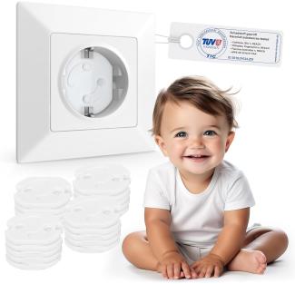 Sweet Safety® Baby Steckdosen Kindersicherung – Bombenfest – TÜV Schadstoff geprüft – Steckdosenschutz Steckdosensicherung für Baby und Kinder – 20 Stück