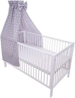 Amilian Betthimmel mit Himmelstange, Himmelhalter - Himmelbett Gestell - für Babybett (Himmelbett Gestell für Babybett, Stubenwagen, Babywiege), Vollstoffhimmel oder Chiffonhimmel