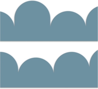 Yabaduu Bordüre 15x200 cm für Kinderzimmer Babyzimmer Deko im Skandi Look Scandi Aufkleber Wandbordüre Wandtattoo für Kinder Mädchen Junge Y034 (Blau)