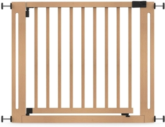 Safetots Naturholz Elegance Treppenschutzgitter, Natur, 95cm - 103cm, Druckmontage Sicherheitsgitter, 73cm Extra Breite Türöffnung, Einteiliges Extra Breites Gitter für Treppen, Flure und Türen