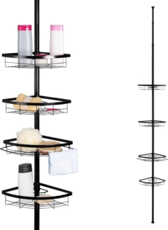 bremermann Teleskopregal Teleskop-Eckregal, 4 Körbe, Stange bis max. ca. 290 cm, schwarz