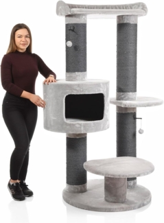 Canadian Cat Company Kratzbaum Sarnia, grau, Kratzstämme Ø 20cm, ca. 100 x 80 x 178 cm