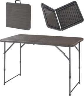 Höhenverstellbarer Klapptisch Adelfia 120x60cm Holzoptik [en. casa]