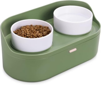 Navaris Napf Futterstation für Hunde & Katzen - Anti-Spill Set mit 2 Fressnäpfen