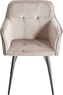 Esszimmerstuhl taupe Samtstoff 2er Set JASMIN