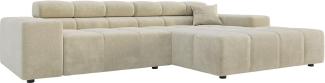 Ecksofa Phia 280x180 cm Strukturstoff Beige Recamiere rechts