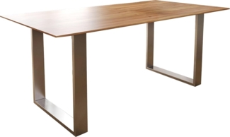 Esstisch Edge 180x90 Akazie Natur Edelstahl Schmal Schweizer Kante