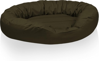 BedDog® Hundebett SUNNY 4in1 oder einfarbig, großes Hundekörbchen aus Cordura, waschbares Hundebett mit Rand, Hundekissen oval-rund, L-XXXL L, GREEN-TEA (grün)