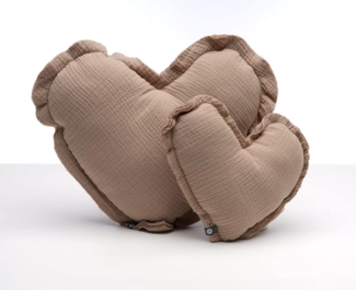 von Herzen Babykissen Musselinkissen Herz aus 100% Baumwolle, Dekokissen Kuschelkissen