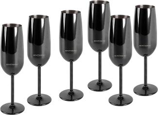 ECHTWERK Champagnerglas, Edelstahl, Sektglas, Sektkelch, Champagnerkelch, bruchsicher, 250 ml