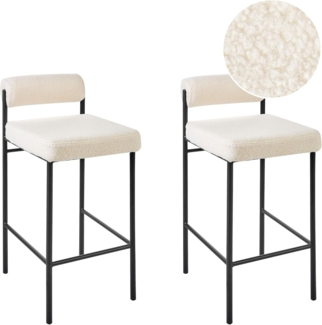 Set mit 2 Barstühlen AMAYA Bouclé Cremeweiß