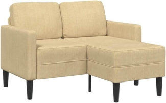 vidaXL 2-Sitzer-Sofa mit Chaiselongue L-Form Graugrün 125 cm Leinen 4107080