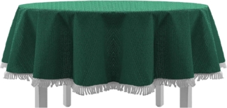 Gartentischdecke mit Fransen 150x210 cm oval grün